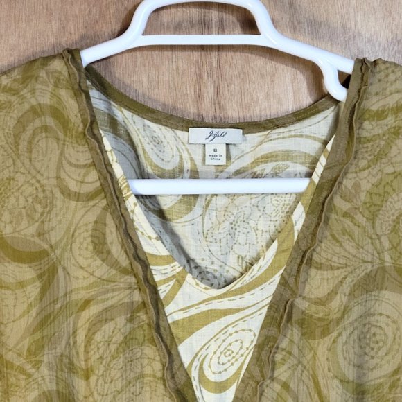 J Jill Size 8 Dress Linen Silk - Picture 3 of 5